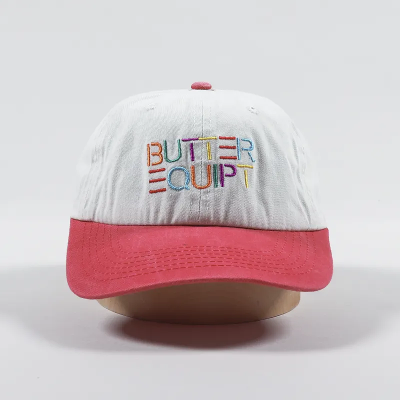 Butter Goods Equipment 6 Panel Cap White Red-2