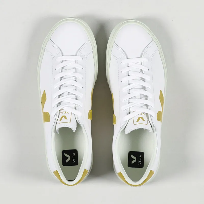 Veja Esplar Logo Leather Shoes Extra White Orange Fluo-6