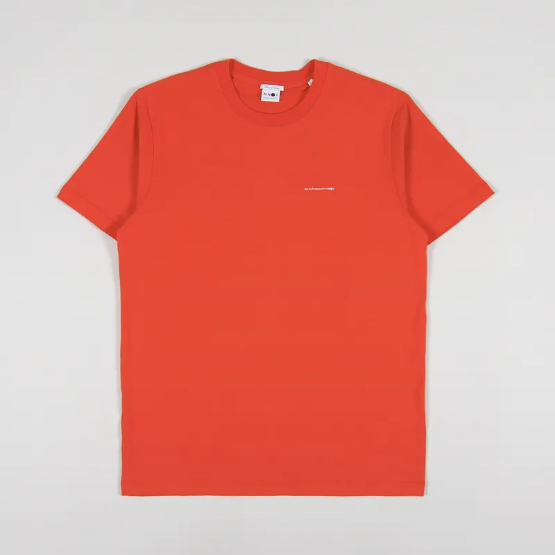 NN07 Etienne Print T Shirt Bright Red
