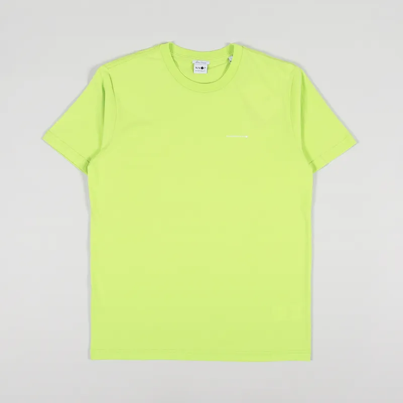 NN07 Mens Short Sleeve Etienne Print T Shirt Neon Green