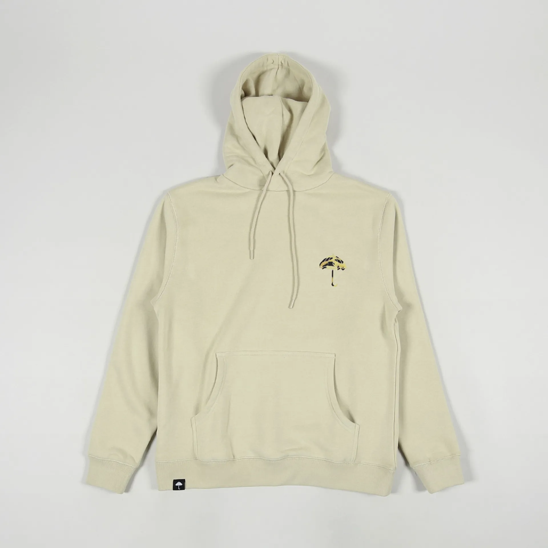 Helas Caps Mens Exotic Umbrella Logo Pullover Hoodie Beige Brown
