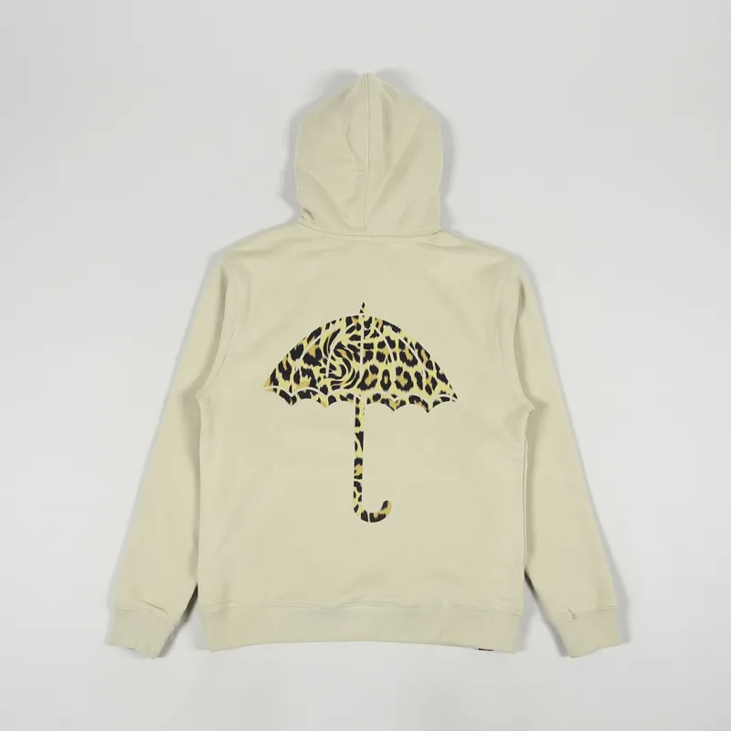 Helas Caps Mens Exotic Umbrella Logo Pullover Hoodie Beige Brown