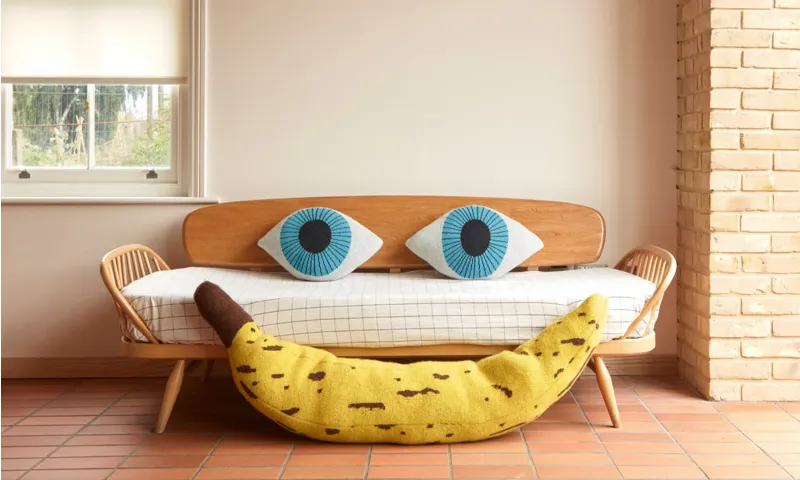 Donna Wilson Eye Shaped Cushion Blue-5