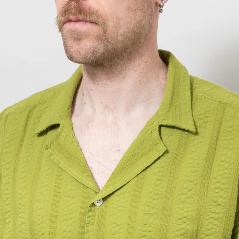 Foret Peer Jacquard Stripe Shirt Moss-8