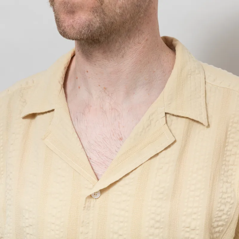 Foret Peer Jacquard Stripe Shirt Vintage Yellow-8