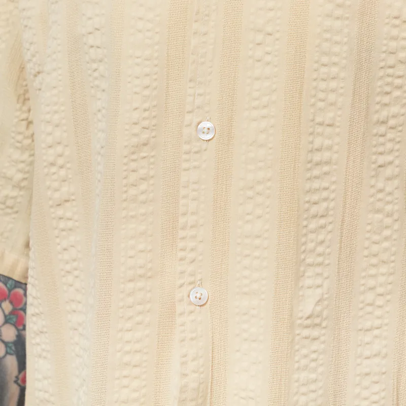 Foret Peer Jacquard Stripe Shirt Vintage Yellow-7