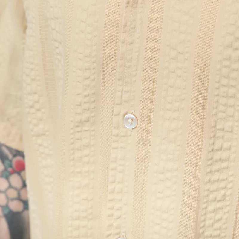 Foret Peer Jacquard Stripe Shirt Vintage Yellow-5