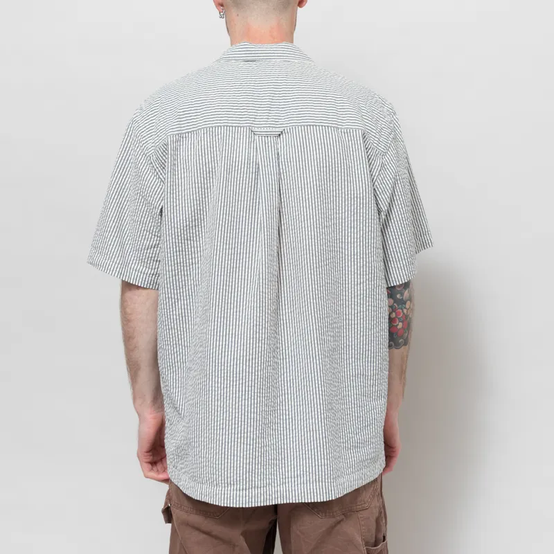 Foret Peer Seersucker Shirt Light Blue Stripe-3