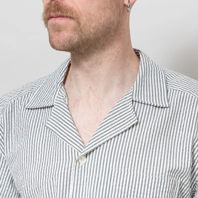 Foret Peer Seersucker Shirt Light Blue Stripe-9