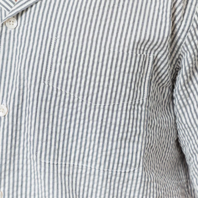 Foret Peer Seersucker Shirt Light Blue Stripe-6