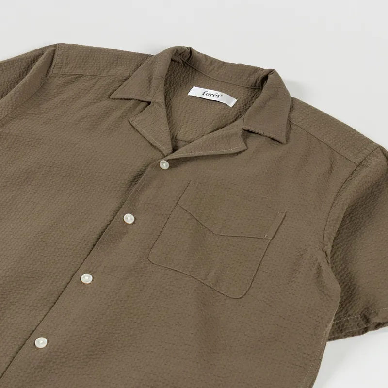 Foret Peer Seersucker Shirt Stone-2