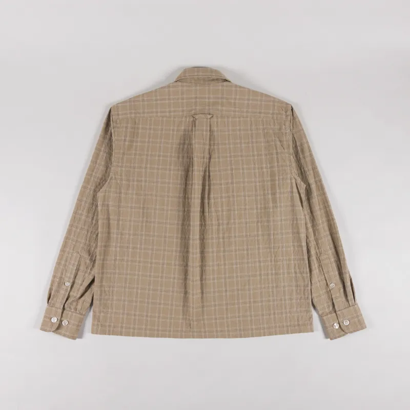 Foret Lunar Textured Overshirt Khaki Check-1
