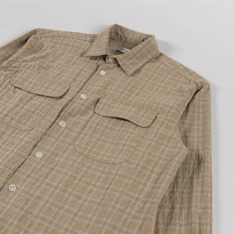 Foret Lunar Textured Overshirt Khaki Check-2