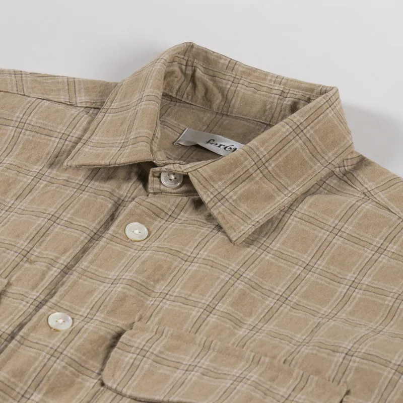 Foret Lunar Textured Overshirt Khaki Check-4