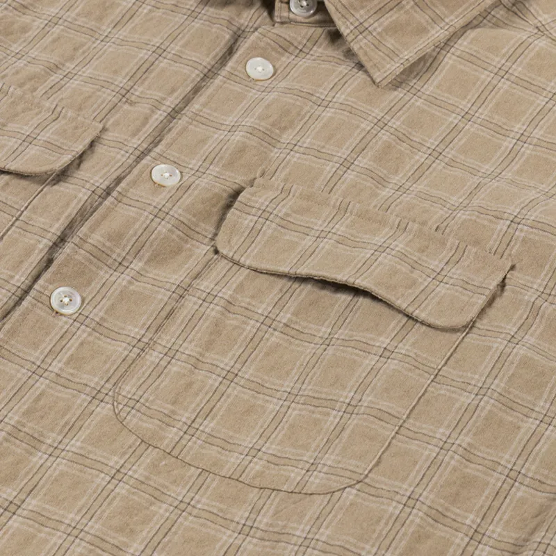 Foret Lunar Textured Overshirt Khaki Check-5