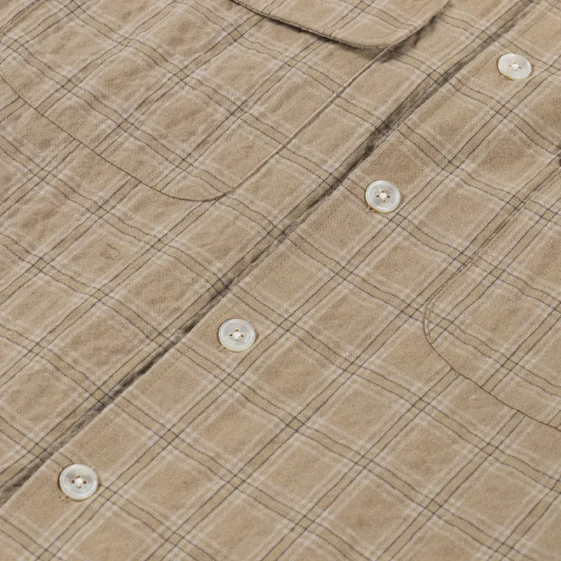 Foret Lunar Textured Overshirt Khaki Check-6