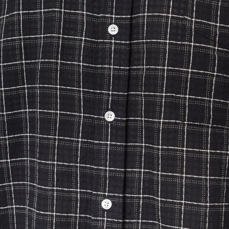 Foret Scout Loose Weave Check Shirt Black-6