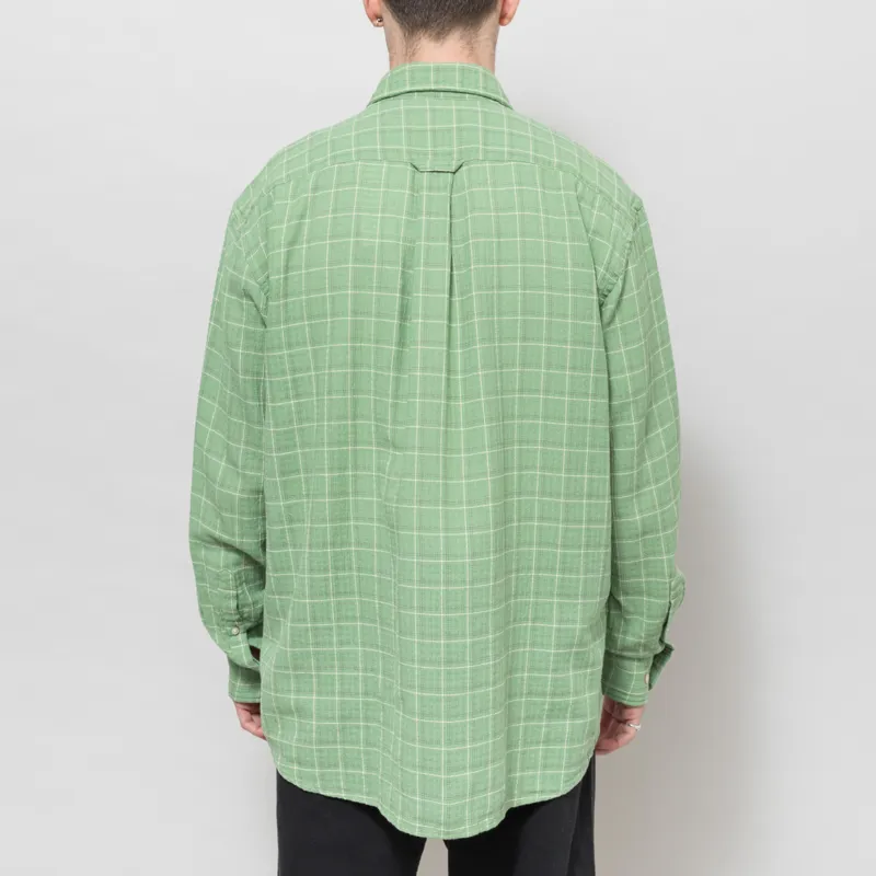 Foret Scout Loose Weave Check Shirt Moss Check-2