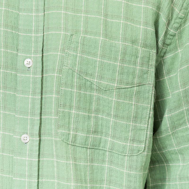 Foret Scout Loose Weave Check Shirt Moss Check-5
