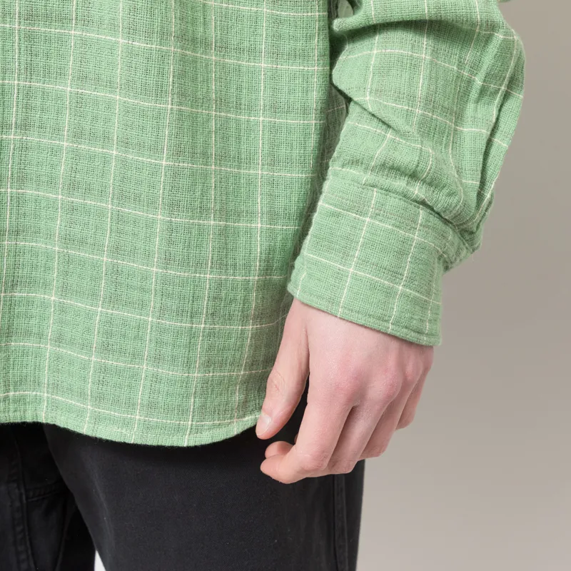 Foret Scout Loose Weave Check Shirt Moss Check-8