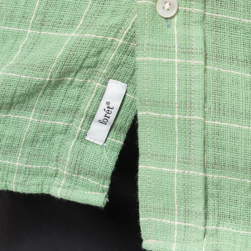 Foret Scout Loose Weave Check Shirt Moss Check-7