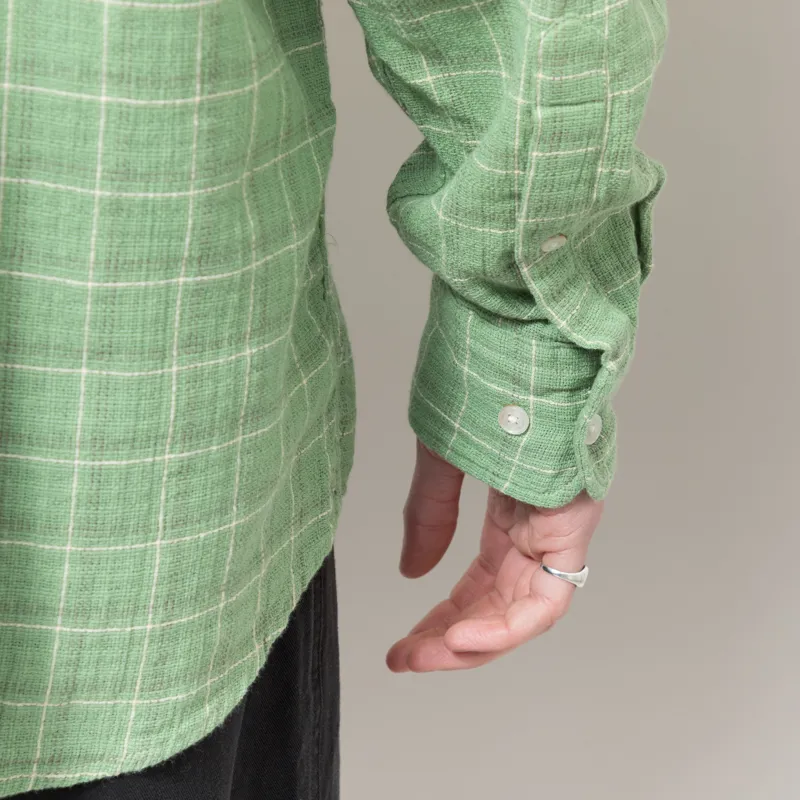 Foret Scout Loose Weave Check Shirt Moss Check-9