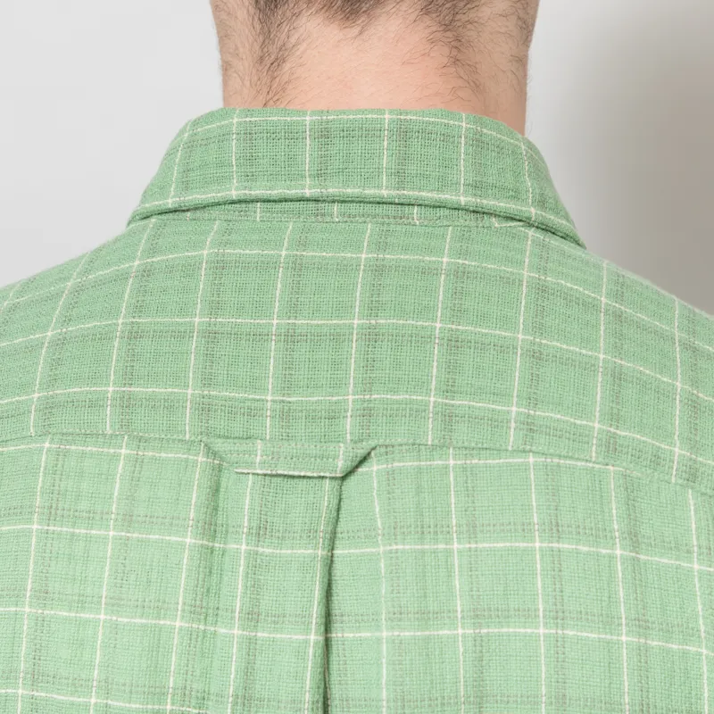 Foret Scout Loose Weave Check Shirt Moss Check-4