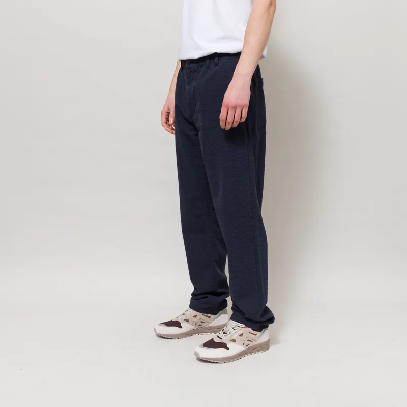 Foret Calm Seersucker Pants Navy-1