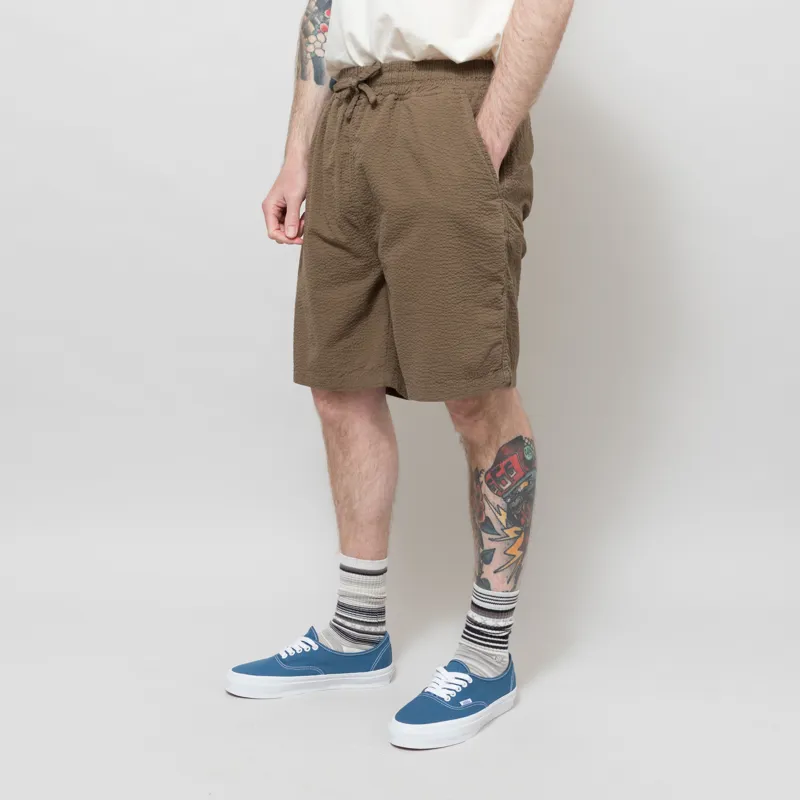 Foret Hush Seersucker Shorts Stone-1