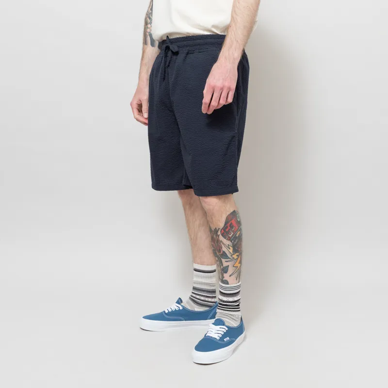 Foret Hush Seersucker Shorts Navy-1