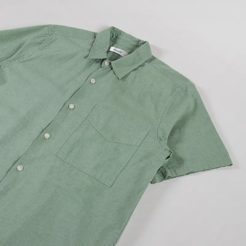 Foret Salt Cotton Linen Shirt Oxide Green-2