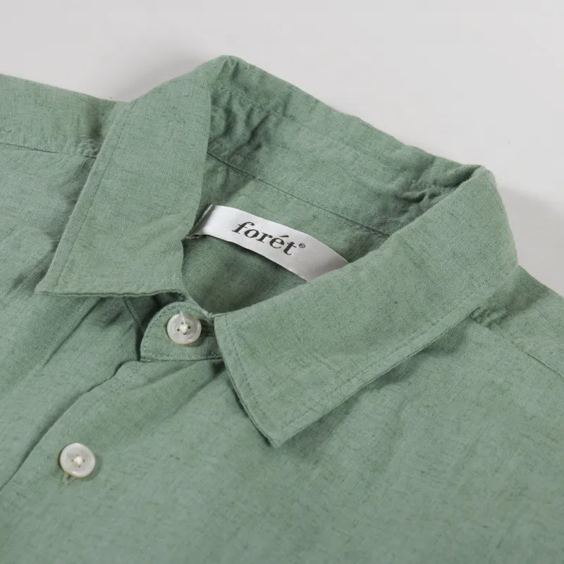 Foret Salt Cotton Linen Shirt Oxide Green-4