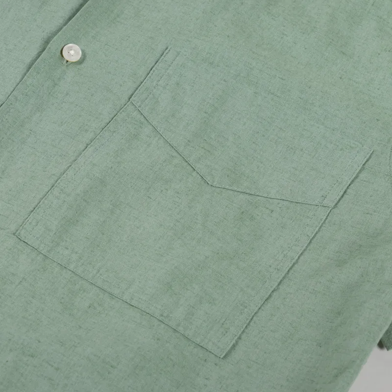 Foret Salt Cotton Linen Shirt Oxide Green-7