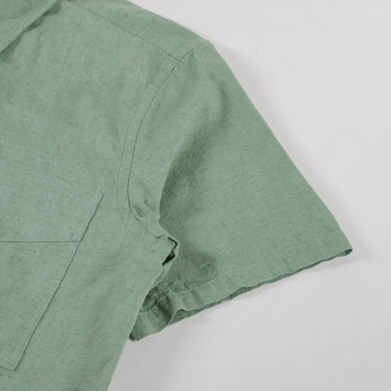 Foret Salt Cotton Linen Shirt Oxide Green-5