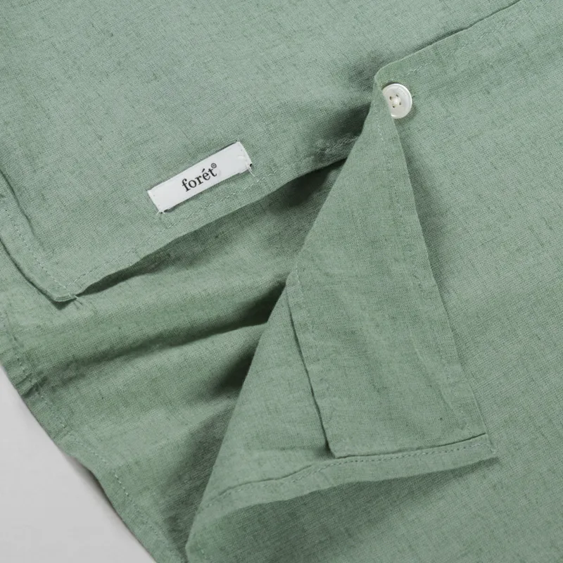 Foret Salt Cotton Linen Shirt Oxide Green-8