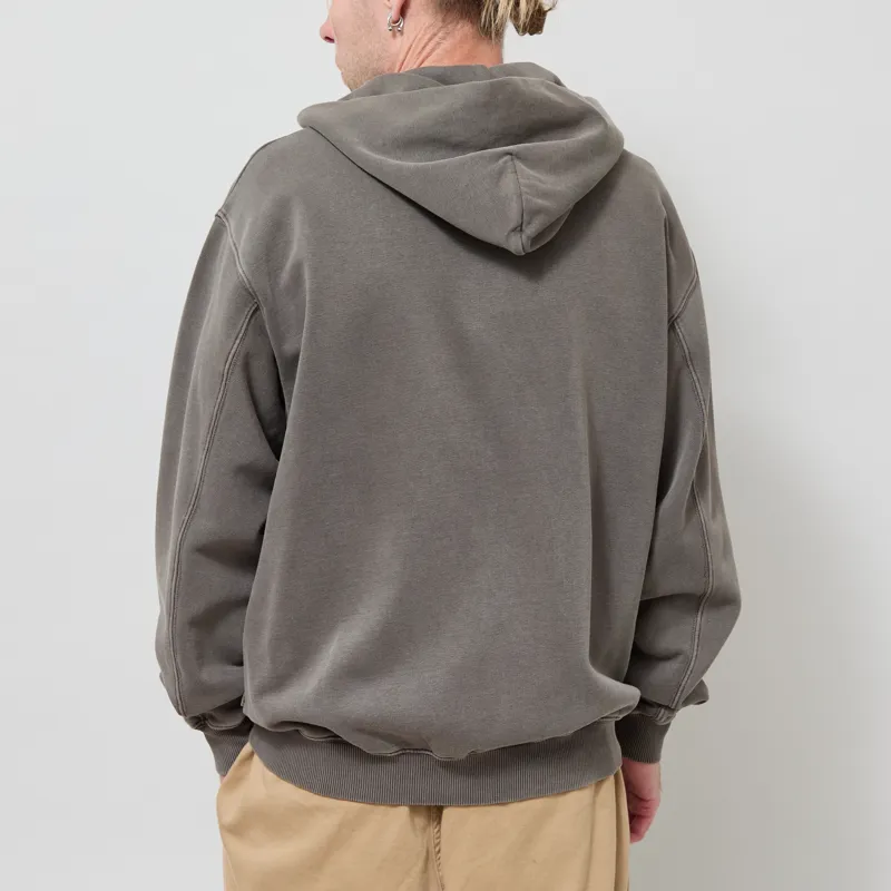 Foret Noon Pigment Dyed Zip Hoodie Wood-2