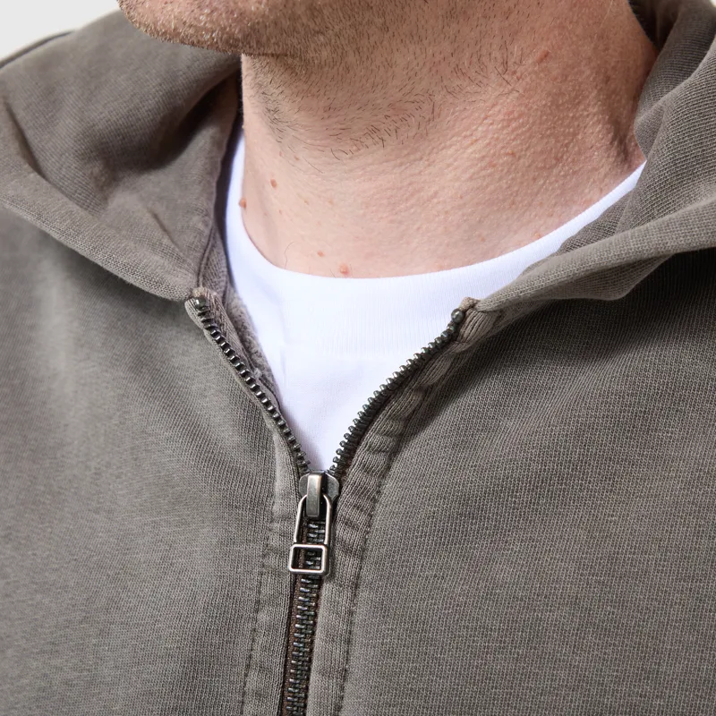 Foret Noon Pigment Dyed Zip Hoodie Wood-3