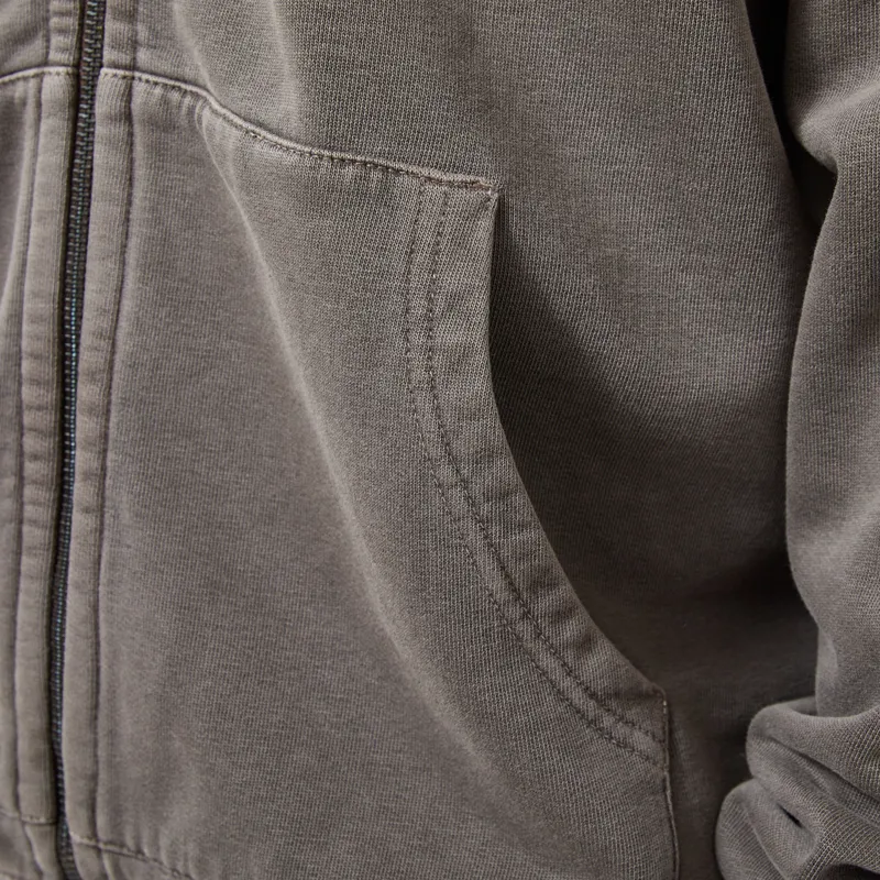 Foret Noon Pigment Dyed Zip Hoodie Wood-4