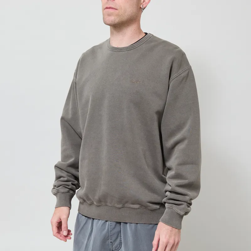 Foret Noon Pigment Dyed Sweatshirt Wood-1