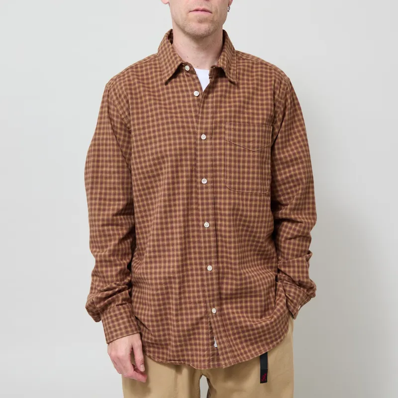 Foret Ridge Regular Fit Flannel Shirt Rust Check