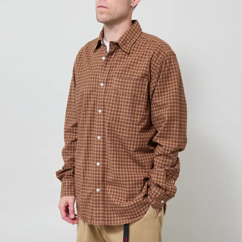 Foret Ridge Regular Fit Flannel Shirt Rust Check-1