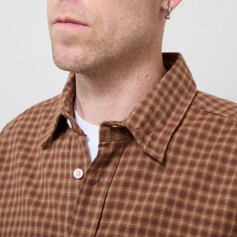 Foret Ridge Regular Fit Flannel Shirt Rust Check-3