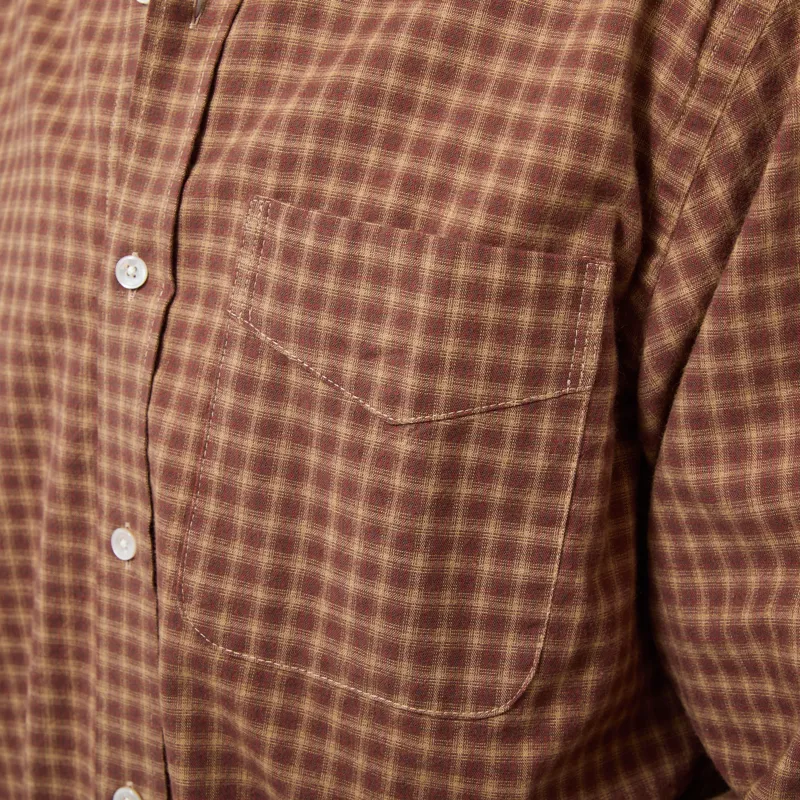 Foret Ridge Regular Fit Flannel Shirt Rust Check-6
