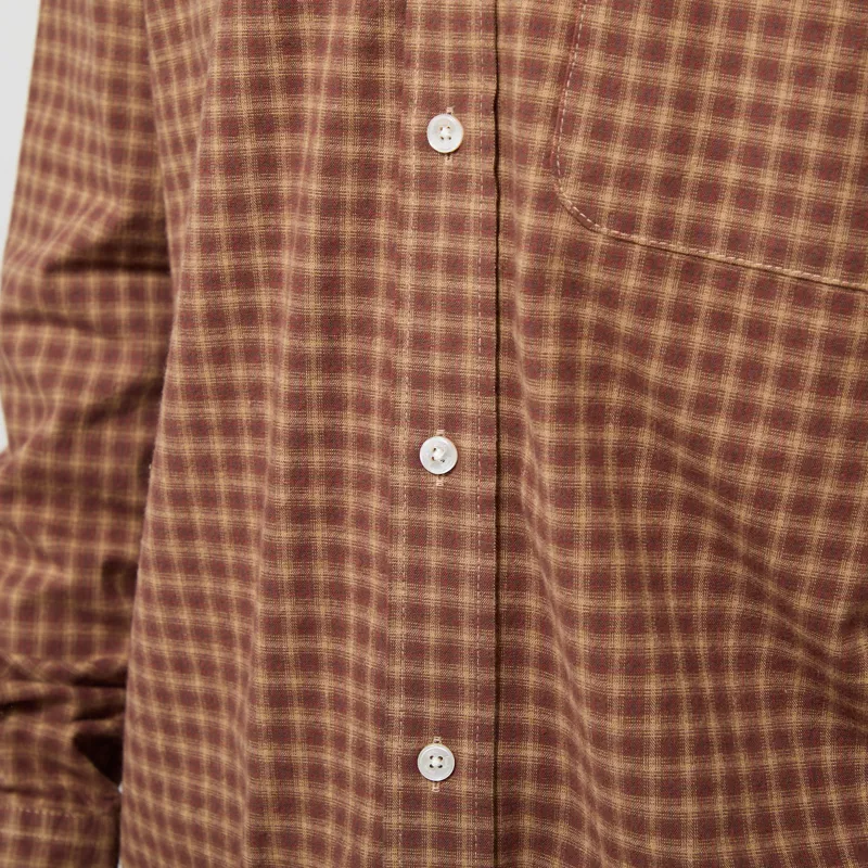 Foret Ridge Regular Fit Flannel Shirt Rust Check-5