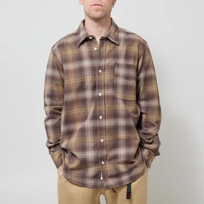 Foret Ridge Regular Fit Flannel Shirt Wood Check