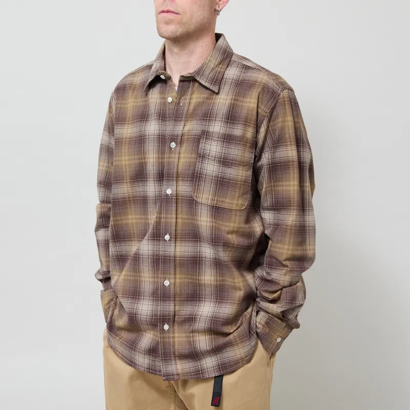 Foret Ridge Regular Fit Flannel Shirt Wood Check-1