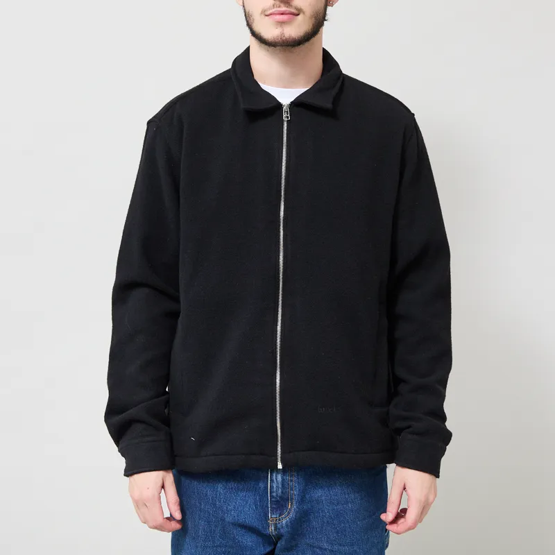 Foret Raven Wool Zip Overshirt Black