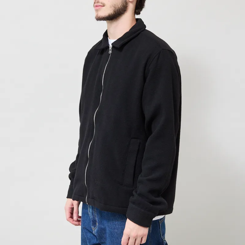 Foret Raven Wool Zip Overshirt Black-1