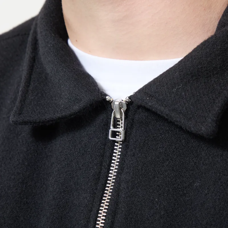 Foret Raven Wool Zip Overshirt Black-4