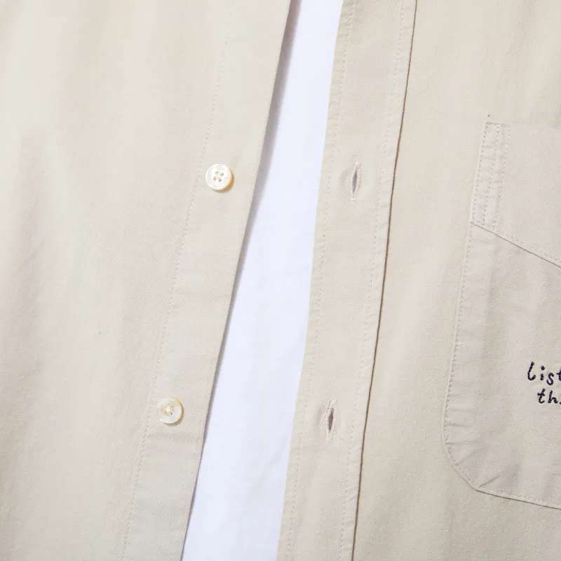 Foret Maple Embroidery Oxford Shirt Oat-4